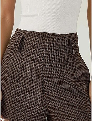 Pantalones cortos a cuadros de cintura alta