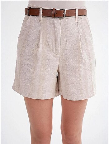 Pantalones cortos a rayas de cintura alta mixray