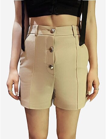 Pantalones cortos abotonados de cintura alta hiccup