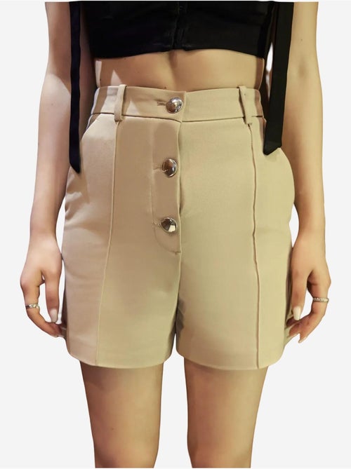 Pantalones cortos abotonados de cintura alta hiccup - Kiabi Pantalones cortos abotonados de cintura alta hiccup - Kiabi