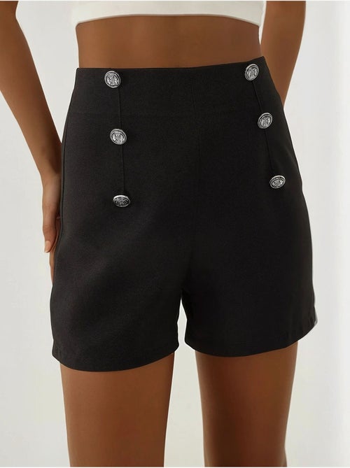 Pantalones cortos abotonados de cintura alta - Kiabi Pantalones cortos abotonados de cintura alta - Kiabi