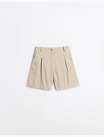 Pantalones cortos bermudas con lino, mo fashion