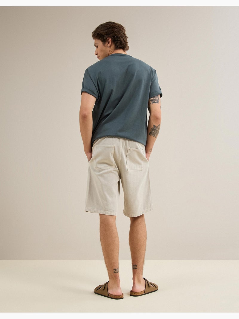 Pantalones cortos bermudas de sarga, mo fashion Gris - Kiabi