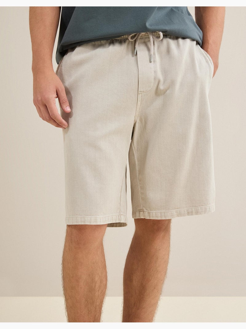 Pantalones cortos bermudas de sarga, mo fashion Gris - Kiabi