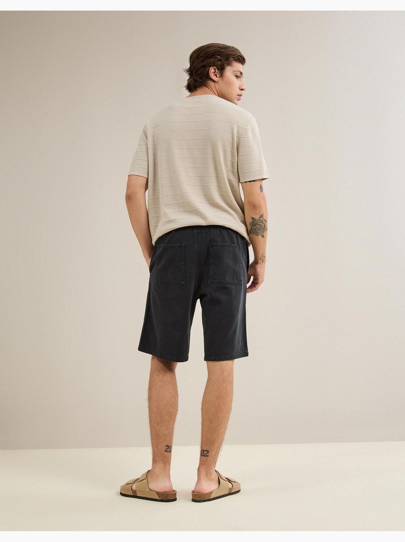 Pantalones cortos bermudas de sarga, mo fashion Negro - Kiabi