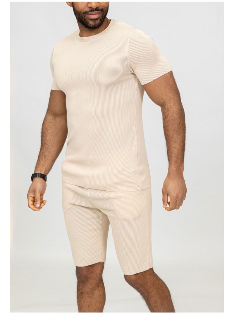 Pantalones cortos, camiseta Kebello Beige - Kiabi
