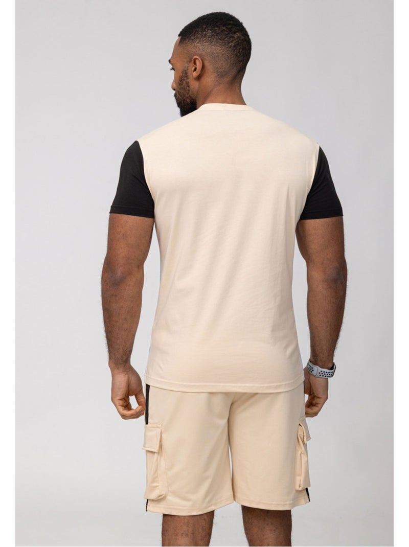Pantalones cortos, camiseta Kebello Beige - Kiabi