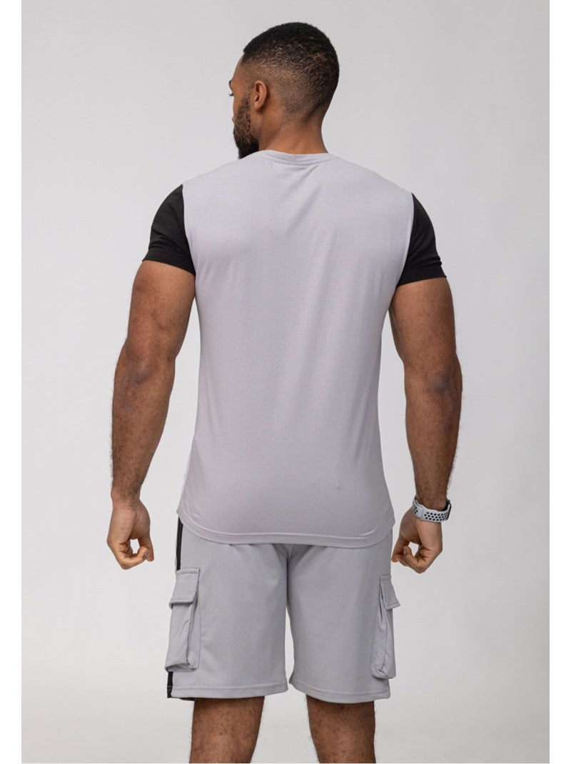 Pantalones cortos, camiseta Kebello Gris - Kiabi
