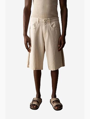 Pantalones cortos capri de gabardina de cintura media con bolsillos para hombre de giesto