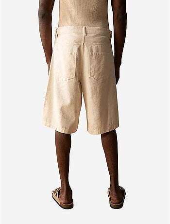 Pantalones cortos capri de gabardina de cintura media con bolsillos para hombre de giesto