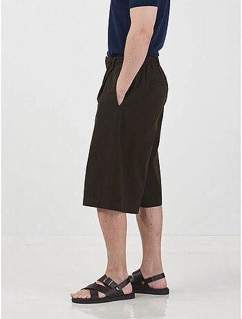 Pantalones cortos capri de pierna ancha de tiro medio con cintura con cordón giesto