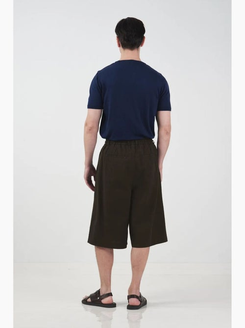 Pantalones cortos capri de pierna ancha de tiro medio con cintura con cordón giesto - Kiabi Pantalones cortos capri de pierna ancha de tiro medio con cintura con cordón giesto - Kiabi