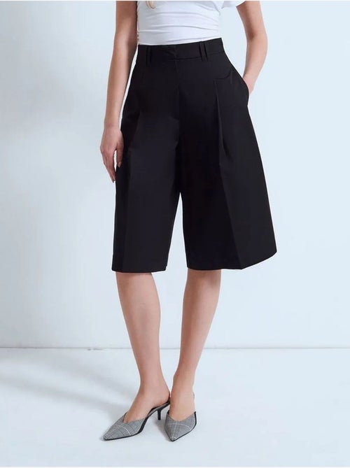 Pantalones cortos capri de popelina de algodón de tiro alto dilvin - Kiabi Pantalones cortos capri de popelina de algodón de tiro alto dilvin - Kiabi