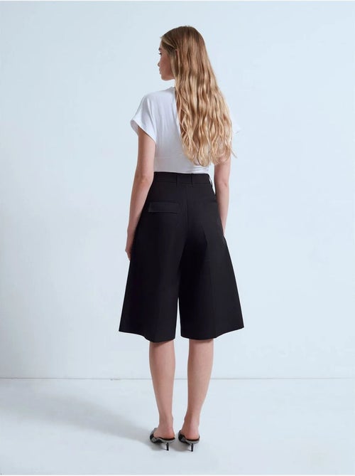 Pantalones cortos capri de popelina de algodón de tiro alto dilvin - Kiabi Pantalones cortos capri de popelina de algodón de tiro alto dilvin - Kiabi