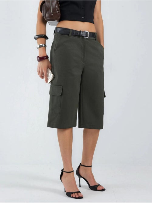 Pantalones cortos capri extragrandes de cintura baja hiccup - Kiabi Pantalones cortos capri extragrandes de cintura baja hiccup - Kiabi