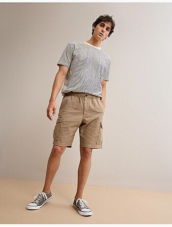 Pantalones cortos cargo con lino, MO Fashion