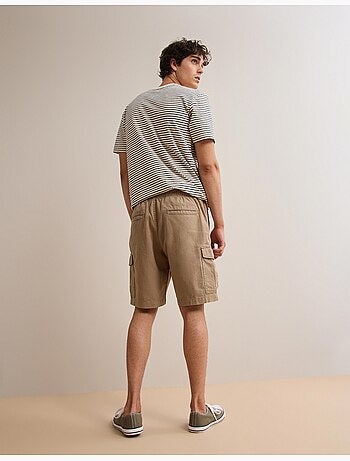 Pantalones cortos cargo con lino, MO Fashion