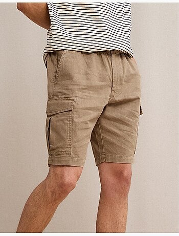 Pantalones cortos cargo con lino, MO Fashion