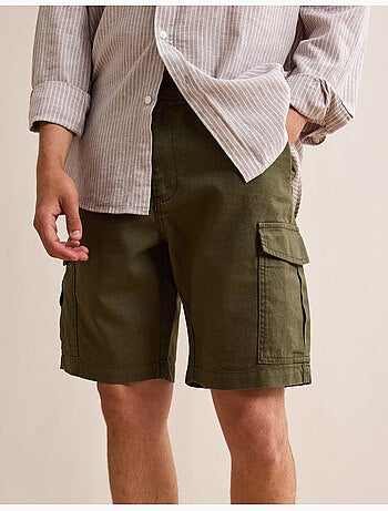 Pantalones cortos cargo con lino, MO Fashion