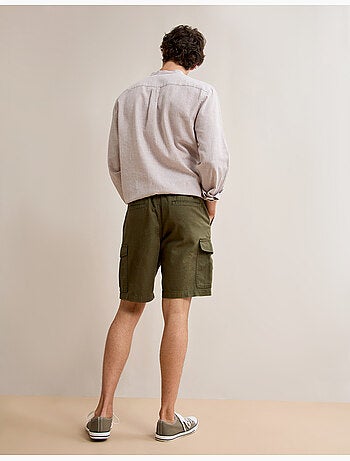 Pantalones cortos cargo con lino, MO Fashion