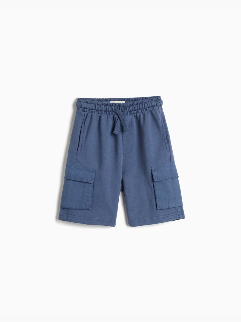 Pantalones cortos cargo de forro polar, mo fashion Azul - Kiabi