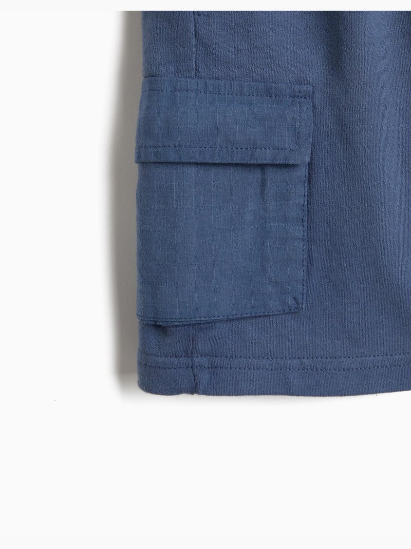 Pantalones cortos cargo de forro polar, mo fashion Azul - Kiabi