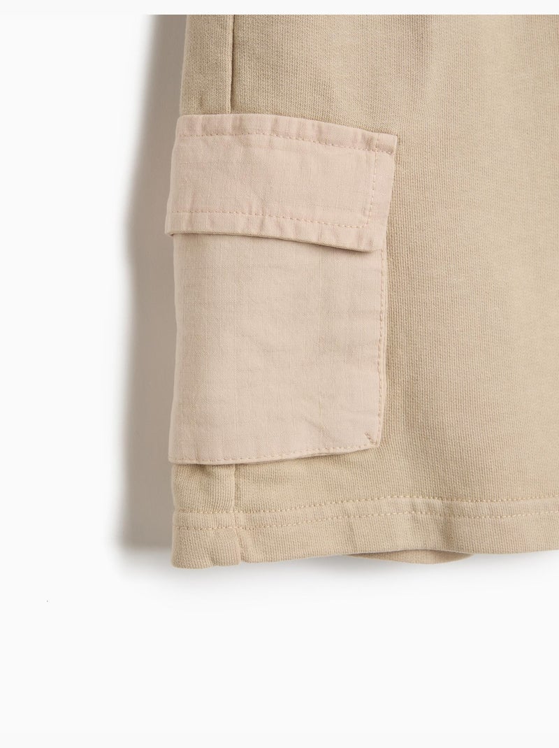 Pantalones cortos cargo de forro polar, mo fashion Gris - Kiabi