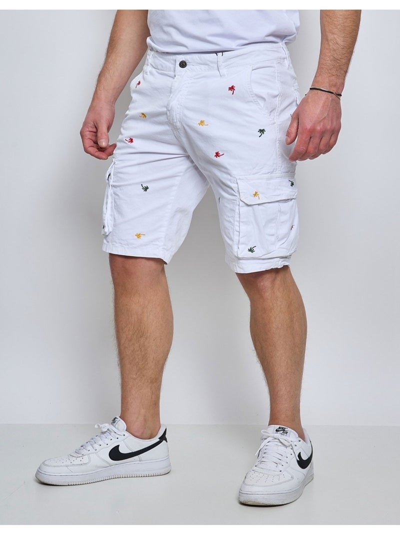 Pantalones cortos cargo estampados Kebello Blanco - Kiabi