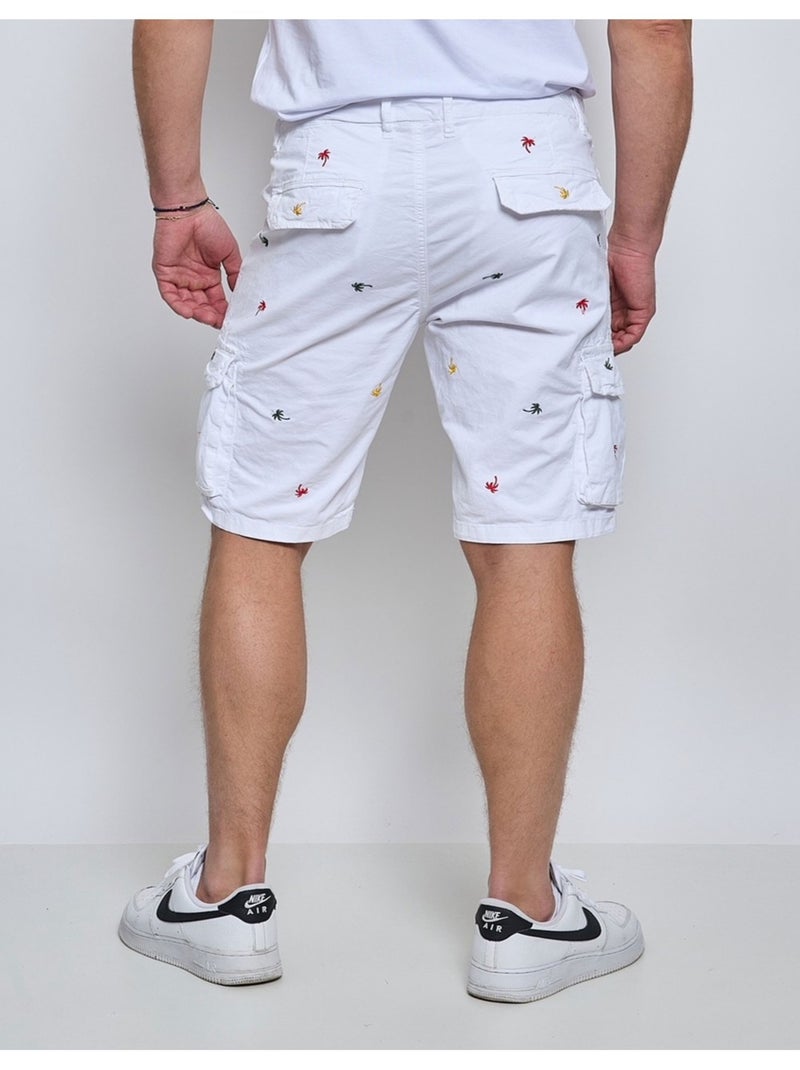 Pantalones cortos cargo estampados Kebello Blanco - Kiabi