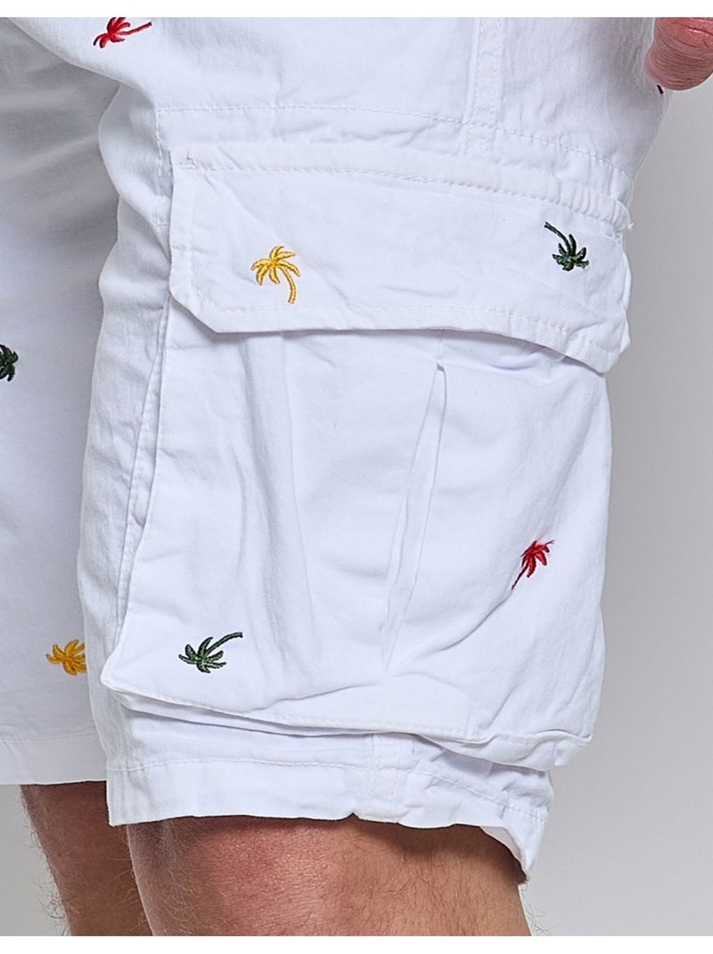 Pantalones cortos cargo estampados Kebello Blanco - Kiabi