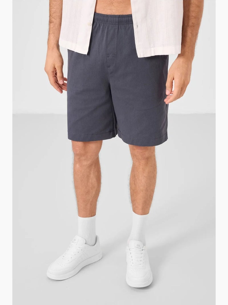 Pantalones cortos chinos de hombre de corte regular tommy Gris negro - Kiabi