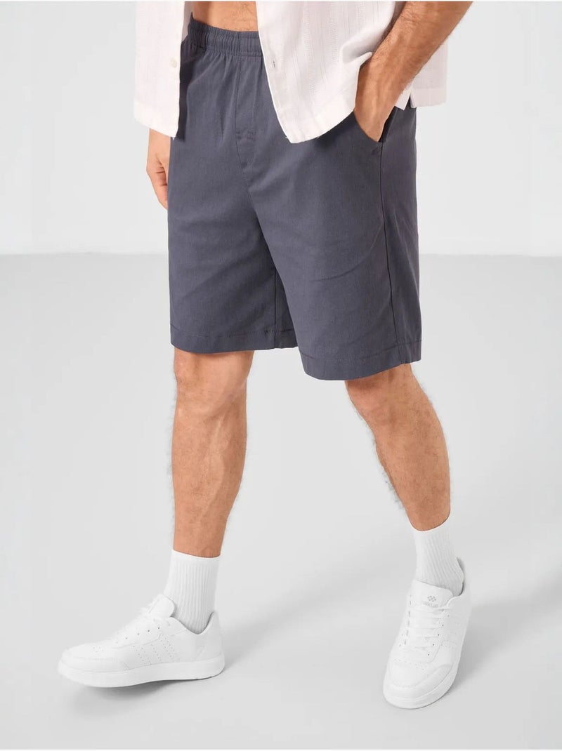Pantalones cortos chinos de hombre de corte regular tommy Gris negro - Kiabi