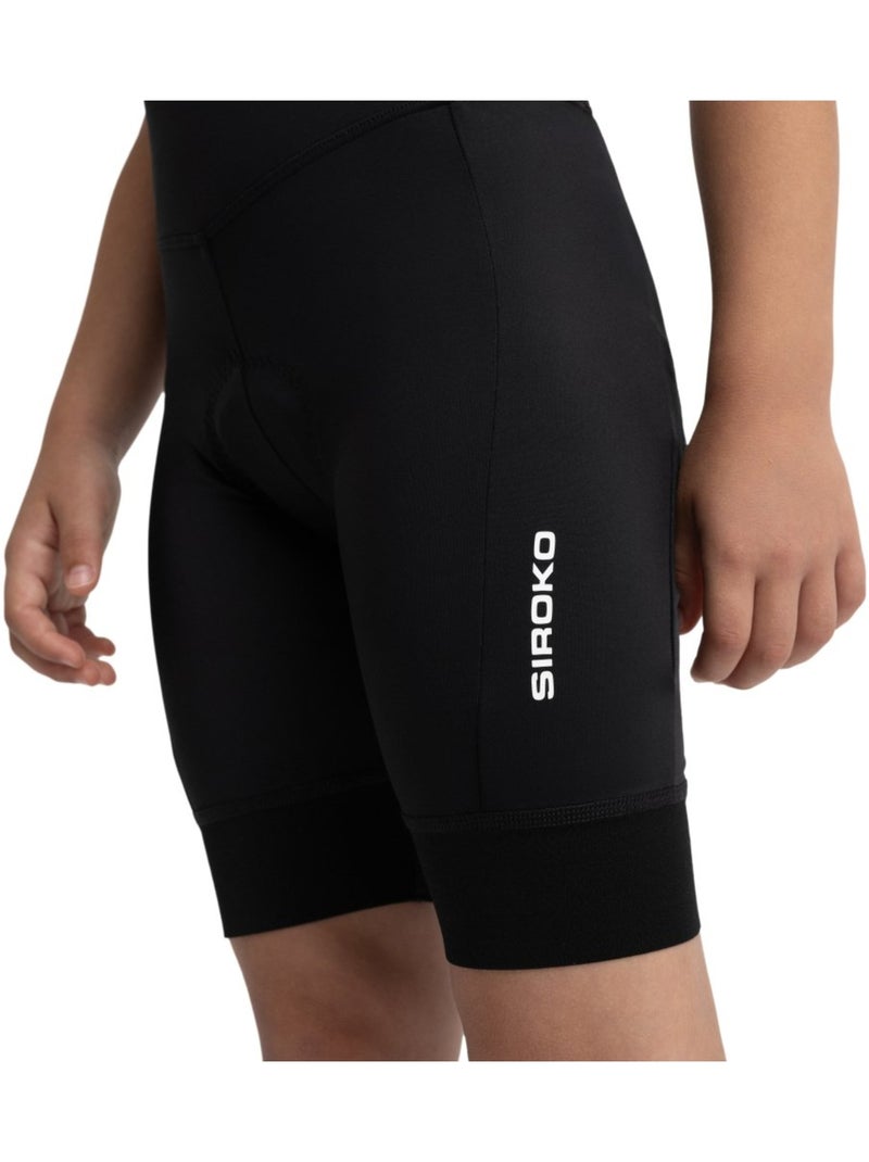 Pantalones cortos ciclismo con badana niña ciclismo niños y niñas k-core raci Negro - Kiabi