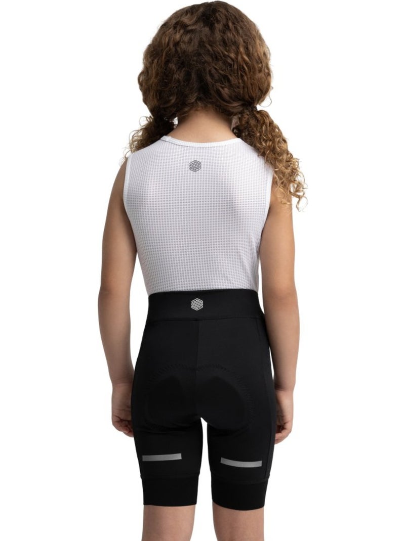 Pantalones cortos ciclismo con badana niña ciclismo niños y niñas k-core raci Negro - Kiabi