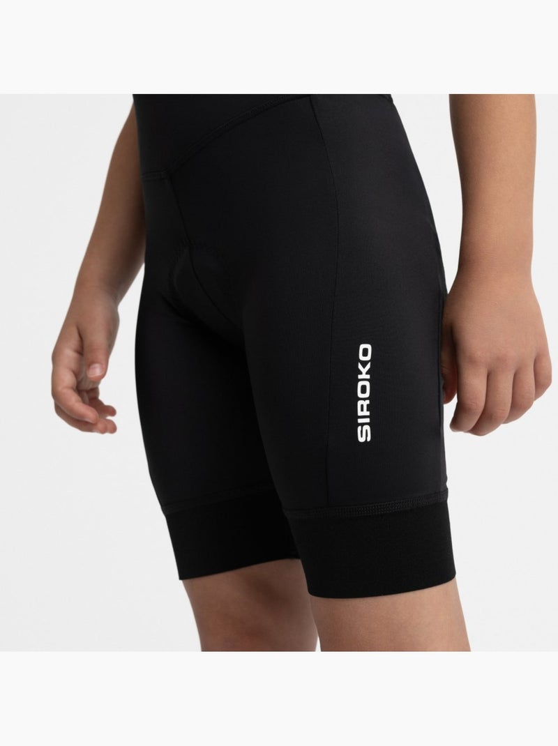 Pantalones cortos ciclismo con badana niña ciclismo niños y niñas k-core raci Negro - Kiabi
