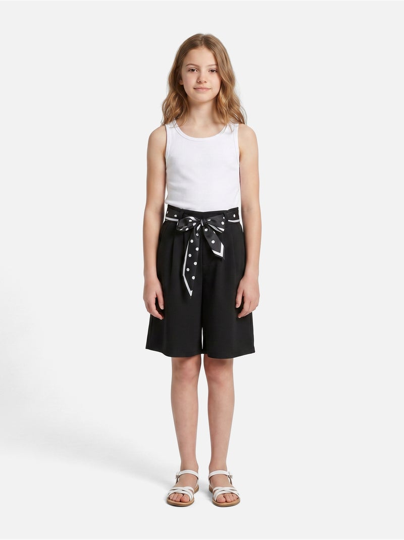 Pantalones cortos con cinturón - Kids Star Negro - Kiabi