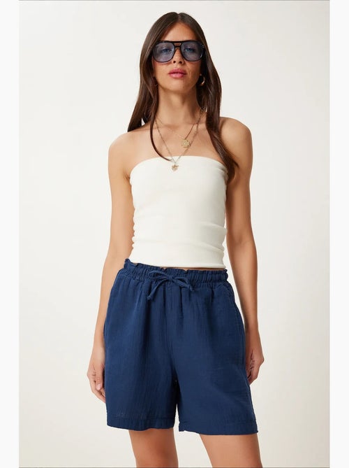 Pantalones cortos de algodón con cintura alta y pierna ancha de estambul istanbul - Kiabi Pantalones cortos de algodón con cintura alta y pierna ancha de estambul istanbul - Kiabi