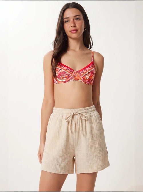 Pantalones cortos de algodón con cintura alta y pierna ancha de estambul istanbul - Kiabi