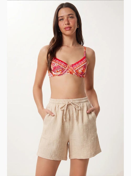 Pantalones cortos de algodón con cintura alta y pierna ancha de estambul istanbul - Kiabi