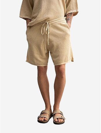 Pantalones cortos de chándal de punto texturizado de tiro medio giesto