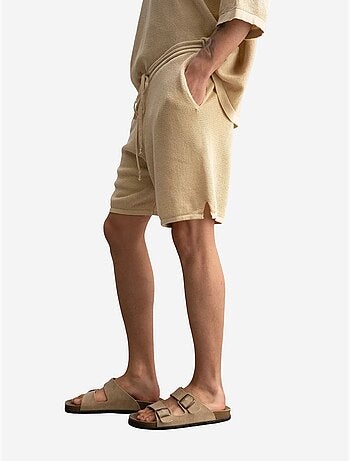 Pantalones cortos de chándal de punto texturizado de tiro medio giesto