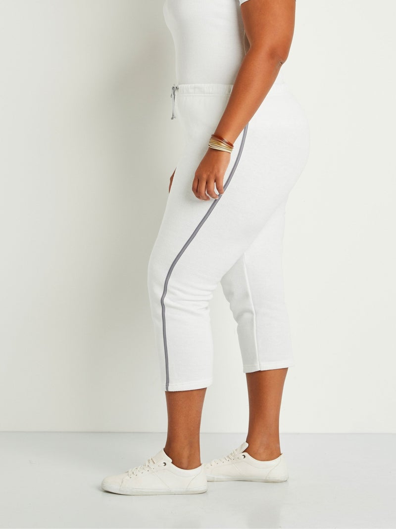 Pantalones cortos de estar por casa con cinturilla elástica y forro polar. - Afibel Blanco - Kiabi