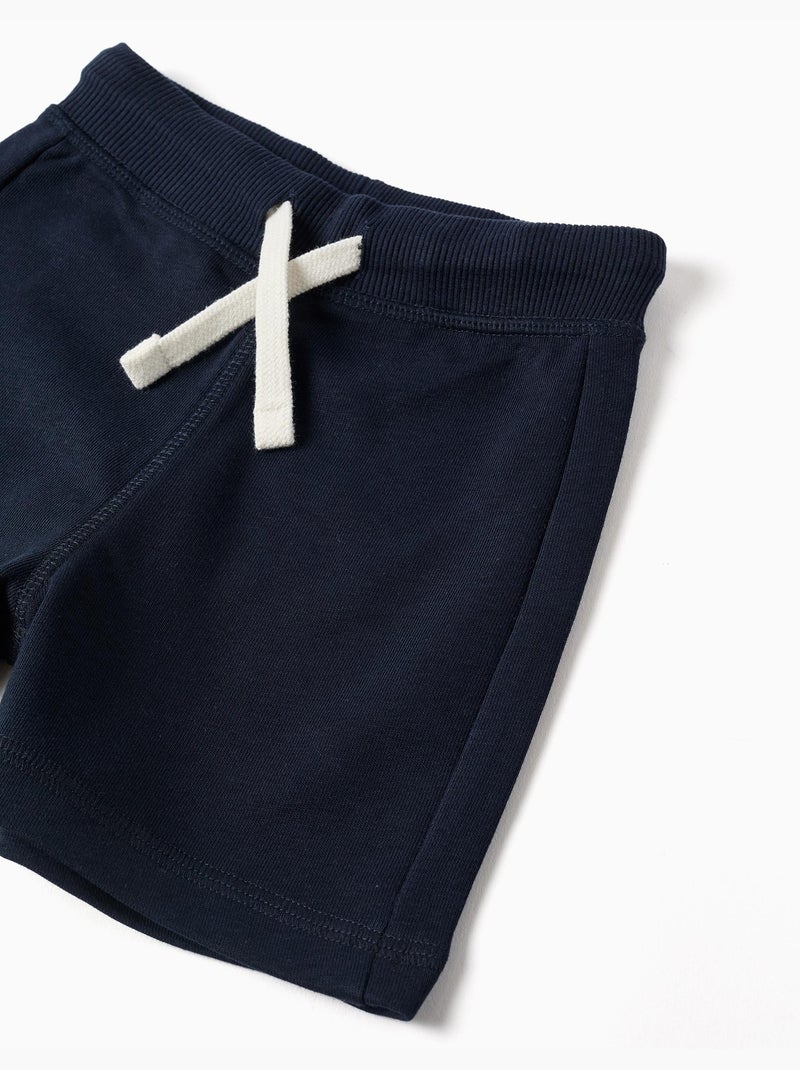 Pantalones cortos de felpa con cordón Azul oscuro - Kiabi