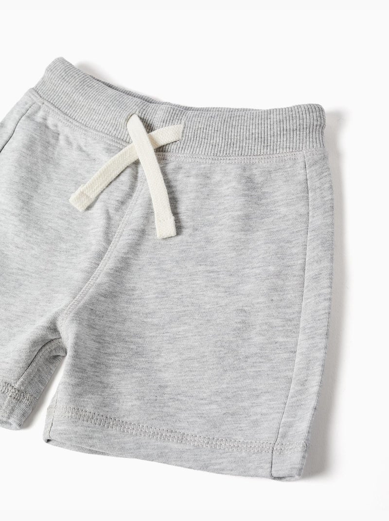 Pantalones cortos de felpa con cordón Gris claro - Kiabi