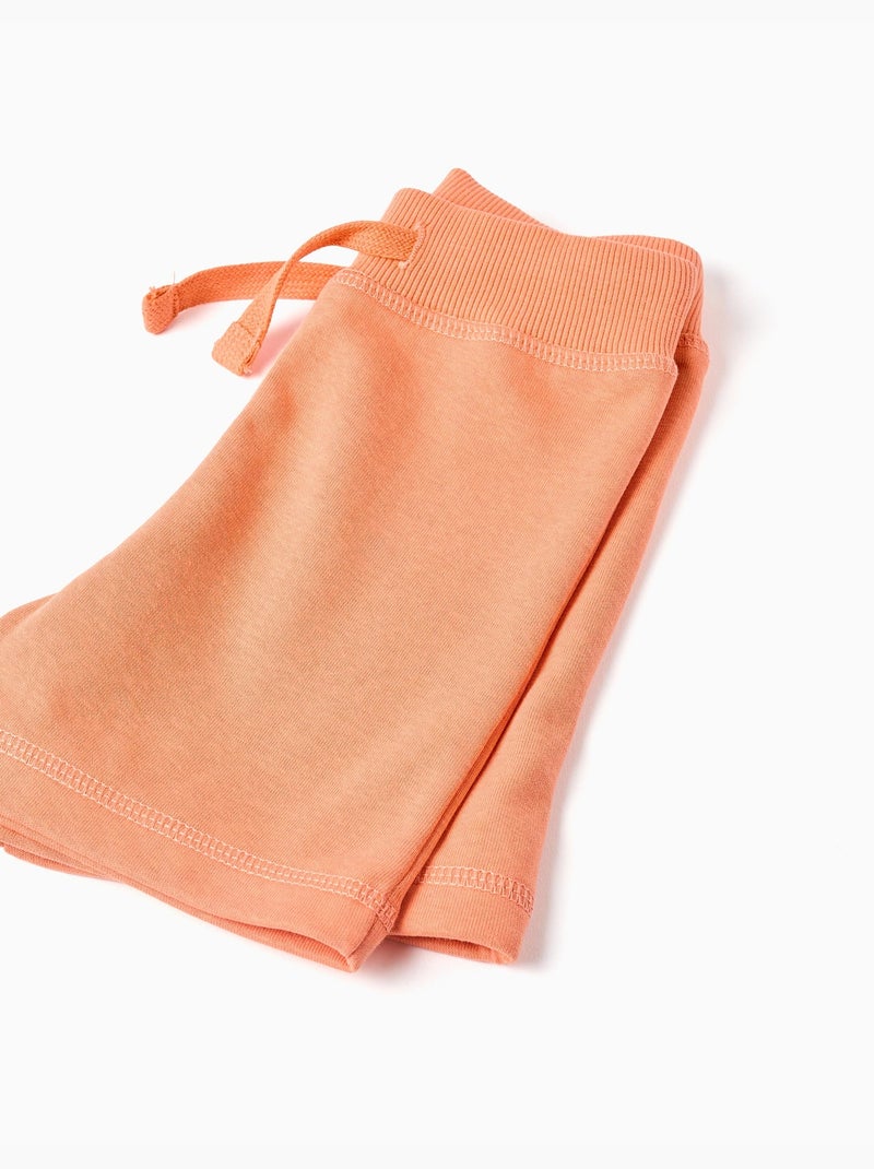 Pantalones cortos de felpa con cordón Negro Naranja - Kiabi