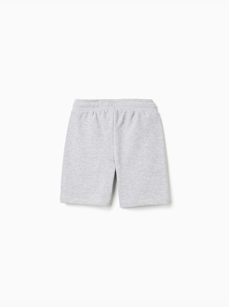 Pantalones cortos de felpa con cordón y bolsillos Gris claro - Kiabi