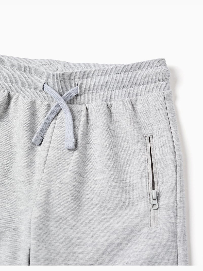 Pantalones cortos de felpa con cordón y bolsillos Gris claro - Kiabi