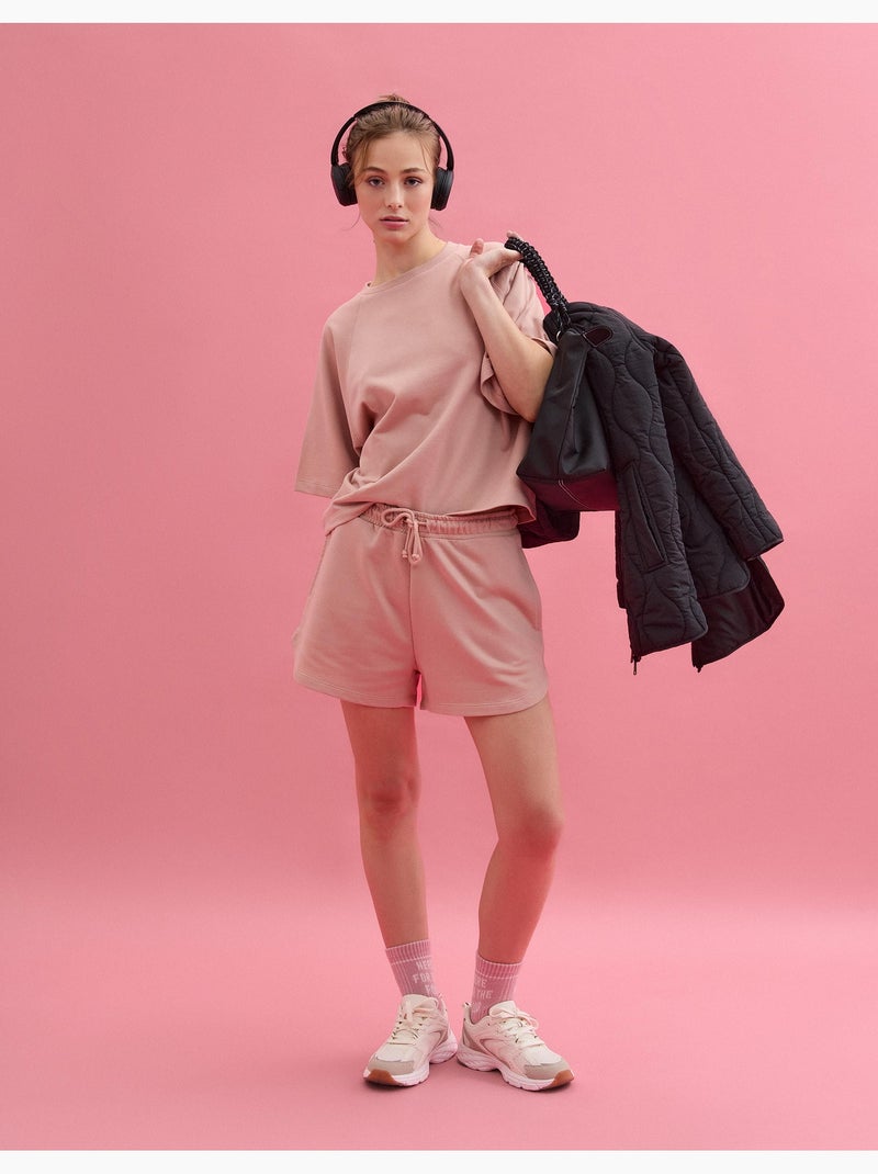 Pantalones cortos de forro polar, MO Fashion Rosa - Kiabi