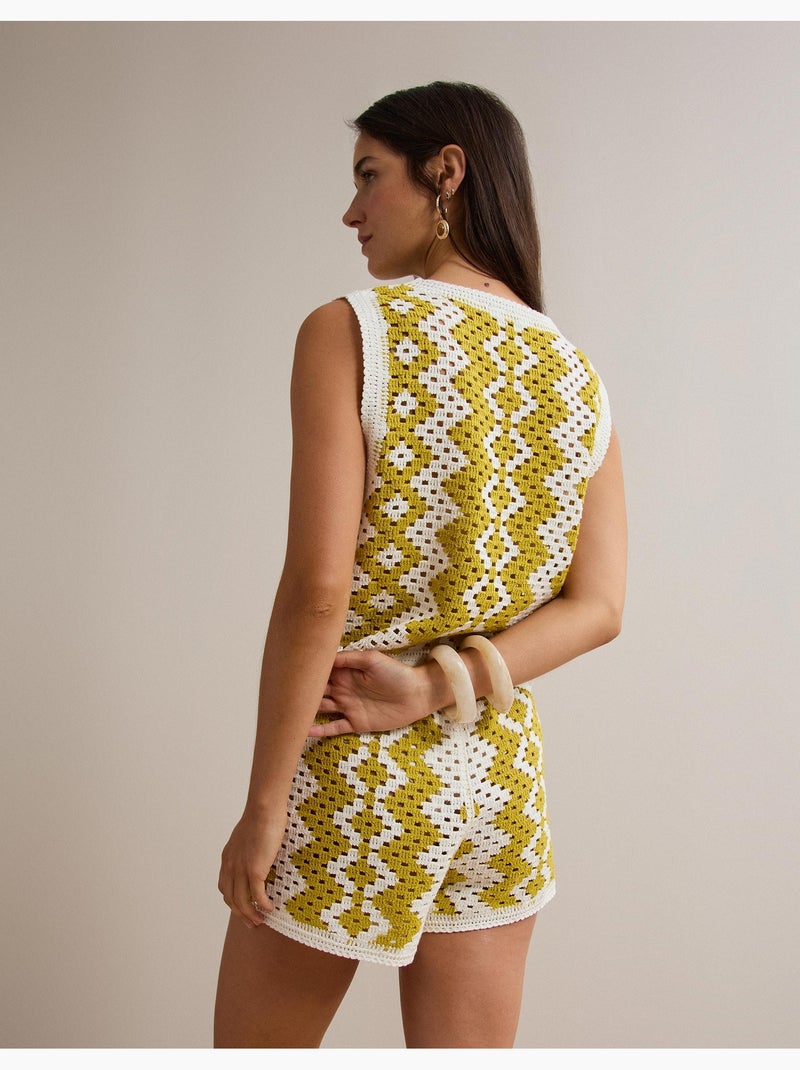 Pantalones cortos de ganchillo, MO Fashion Amarillo - Kiabi