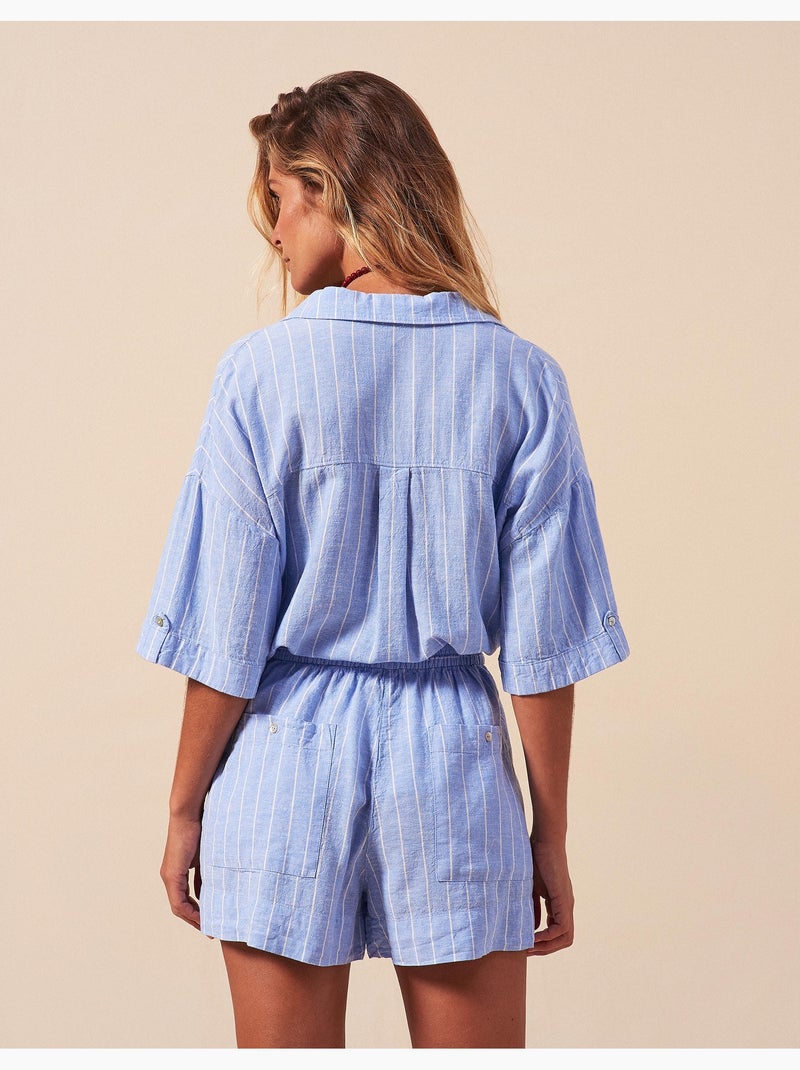 Pantalones cortos de lino, MO Fashion Azul - Kiabi